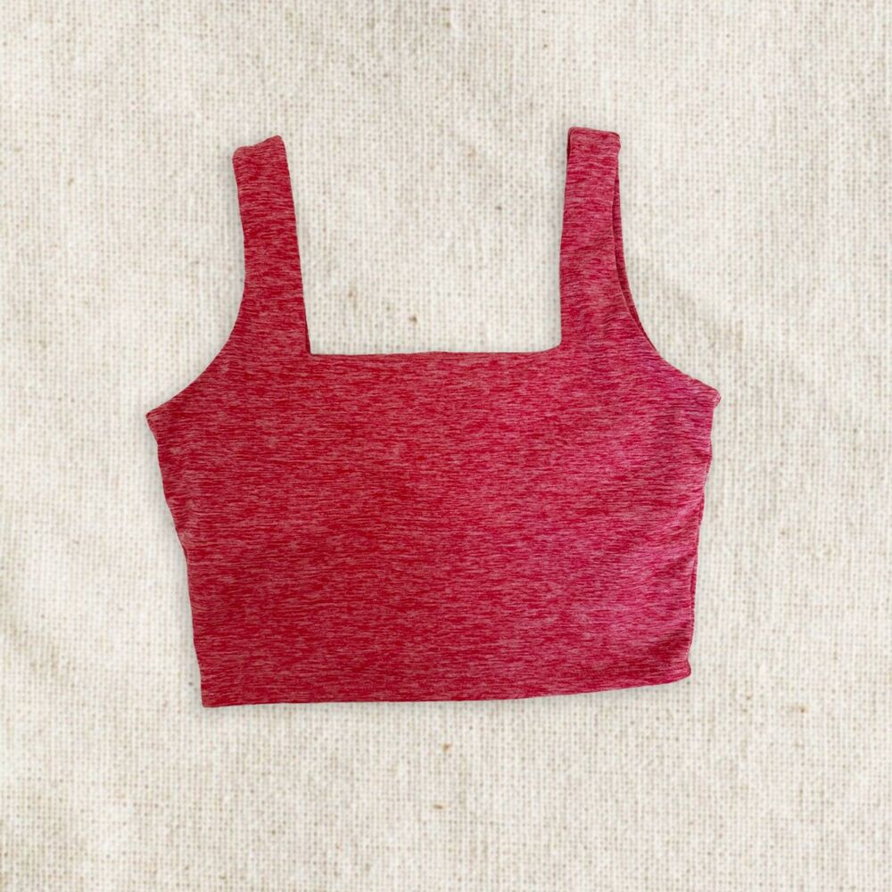 Thrive Societe Pink Marble Sports Bra Crop Top Size S Built-In Shelf Bra NWOT